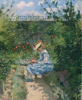 Jeanne Pissarro, Called Minette, Sitting in the Garden, Pontoise